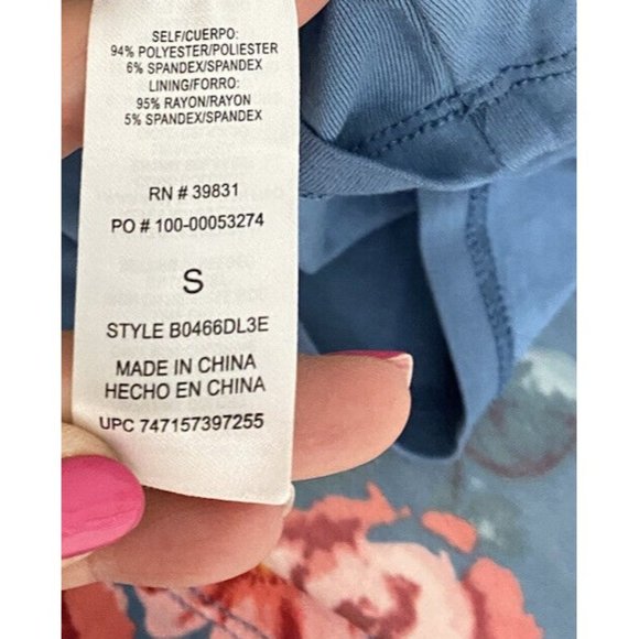 Democracy Floral Print Boho Ruffle Peasant Hippie Blouse S Mesh Fabric Blue $68 - Picture 9 of 11